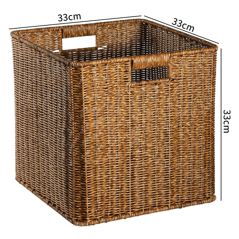 Handcrafted Rectangular Wicker Storage Bin Kalsten