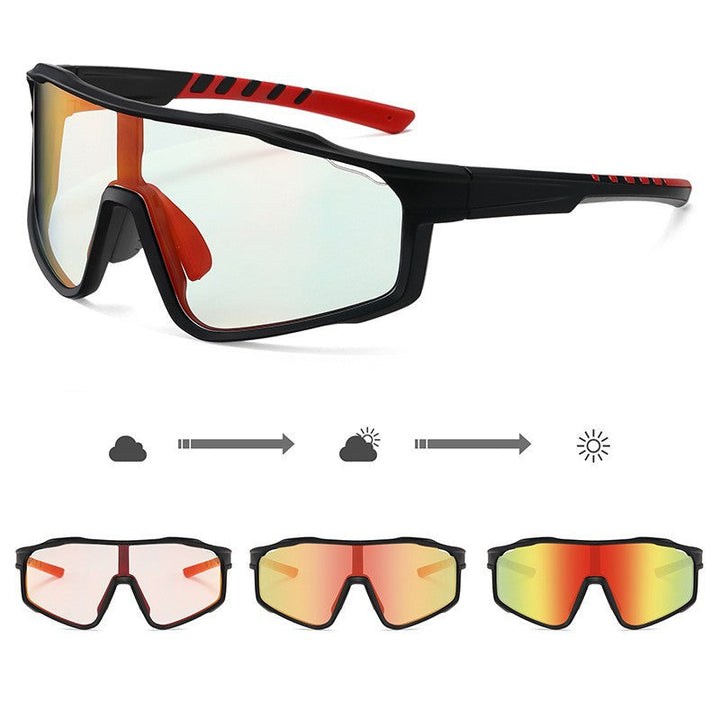 Unisex sporty cycling glasses with photochromic lenses and aerodynamic design Kalsten
