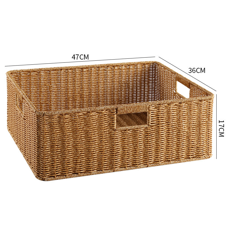 Handwoven Storage Basket with Cutout Handles Kalsten