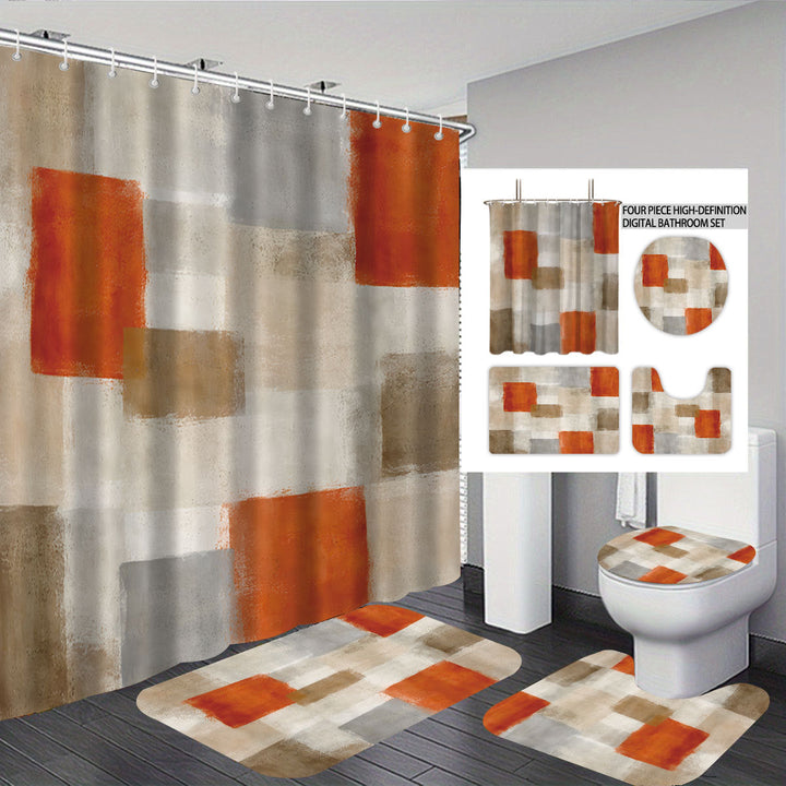 Abstract Design Four-Piece Digital Bathroom Set Kalsten