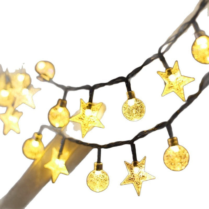 Decorative Warm LED Star And Crackle-Globe String Lights With Waterproof Power Pack Kalsten