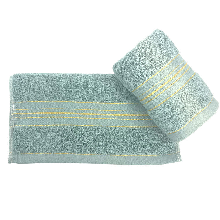 Terry-Bath Towel Set With Elegant Striped Border Kalsten