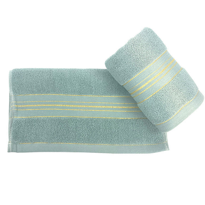 Terry-Bath Towel Set With Elegant Striped Border Kalsten