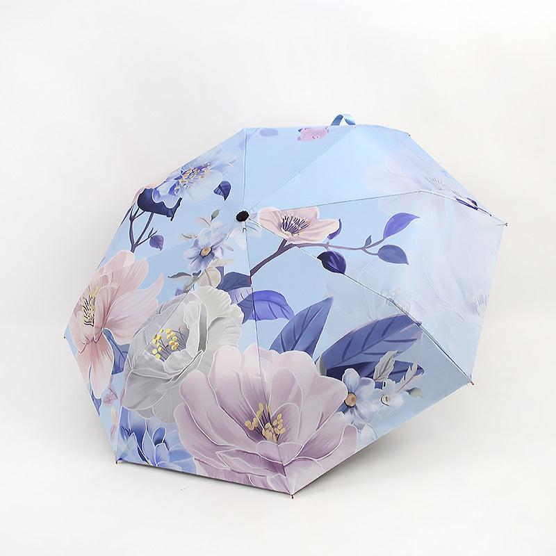 Ladies folding umbrella with artistic flower pattern Kalsten