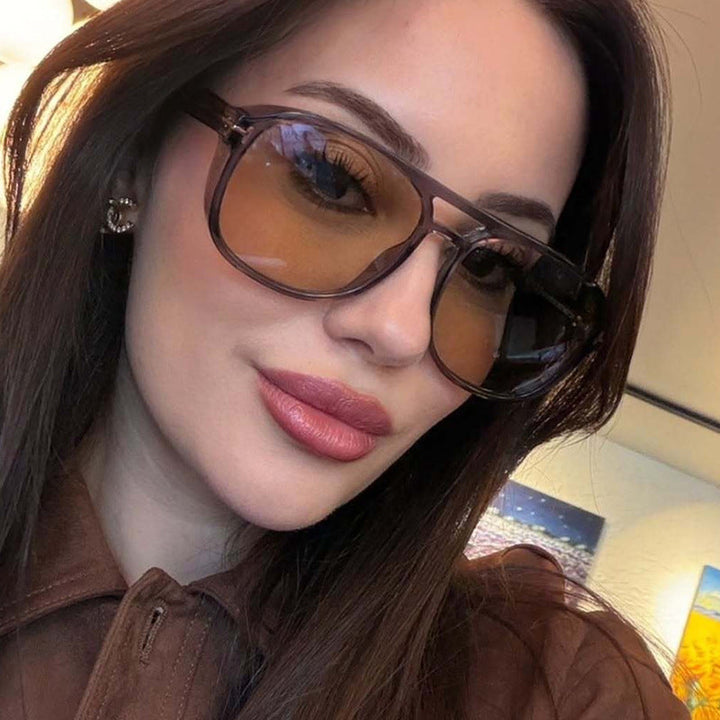 Women's square sunglasses with luxurious plastic frame and mirrored lenses Kalsten