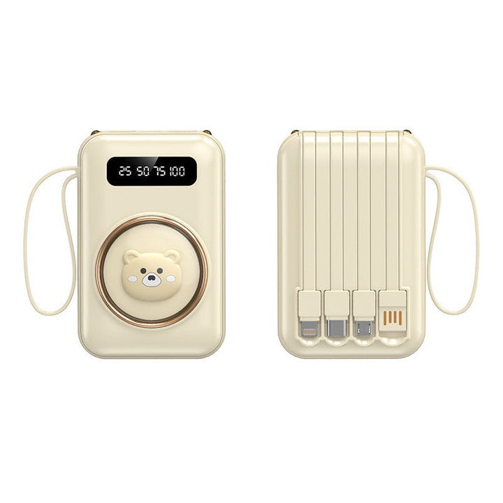 Funny power bank with integrated charging cables Kalsten