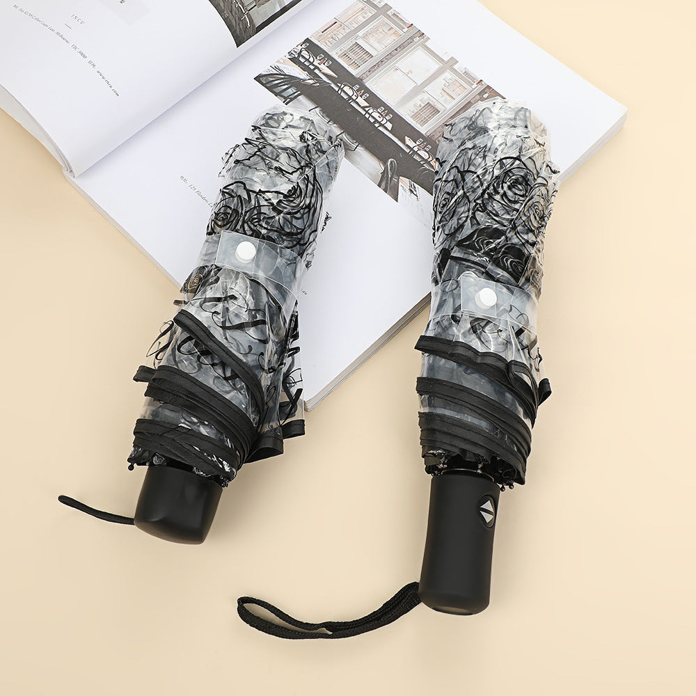 Ladies elegant transparent umbrella with romantic design Kalsten