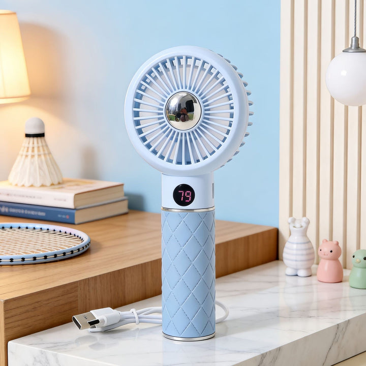 Portable Hand Fan with Digital Temperature Display and Comfortable Design Kalsten