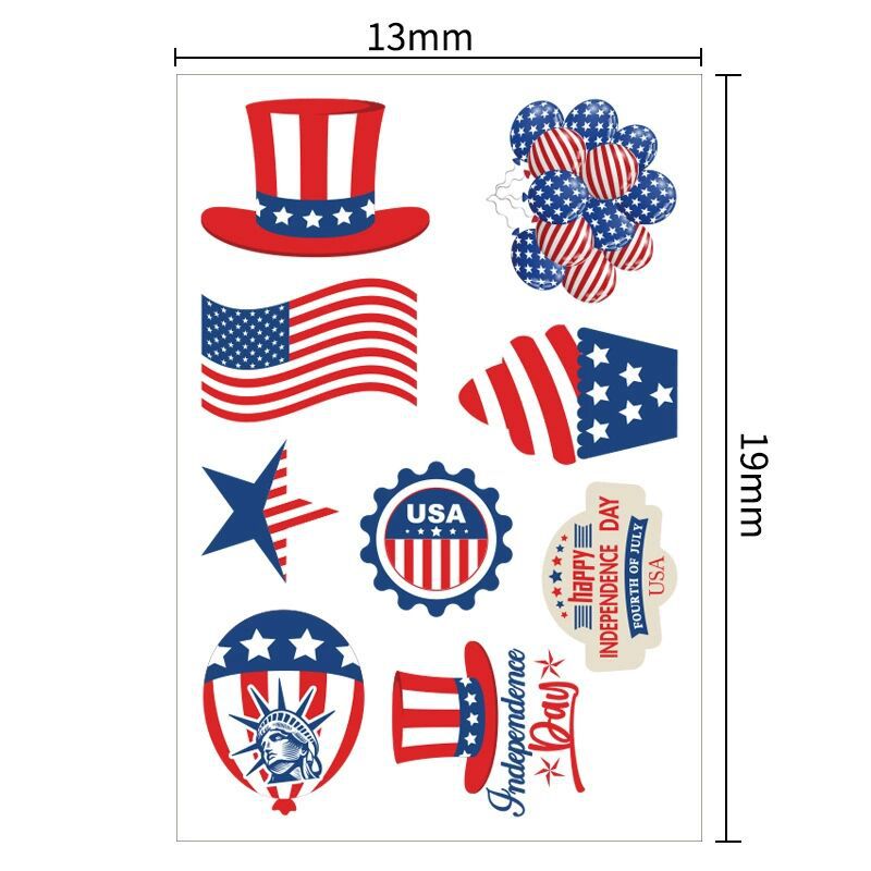 Unisex nan patriotic vinyl sticker set with American flag designs and removable designs Kalsten