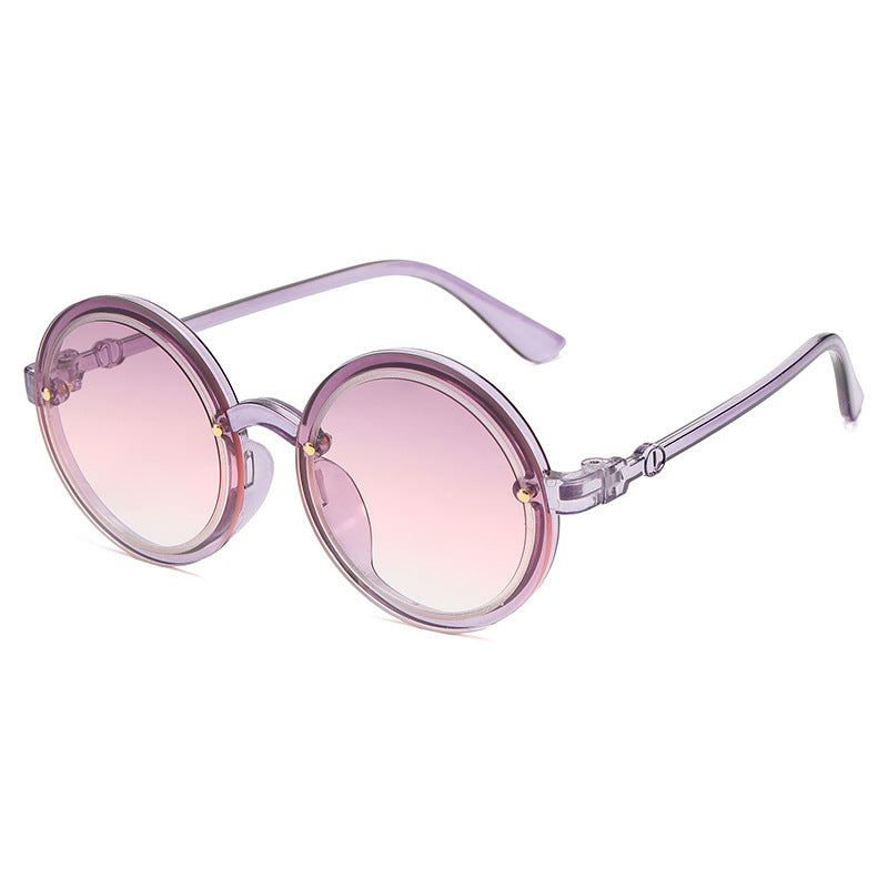 Women Round Sunglasses with Transparent Frame Kalsten