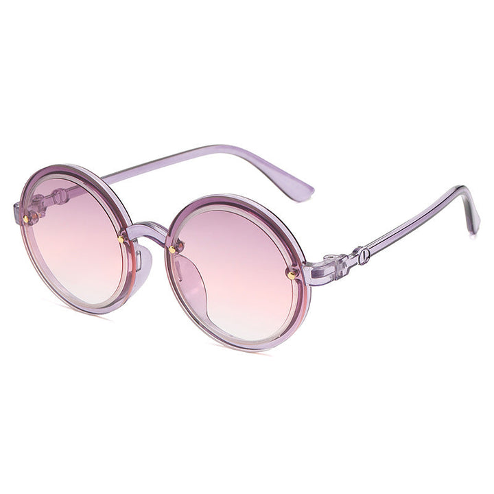 Women Round Sunglasses with Transparent Frame Kalsten