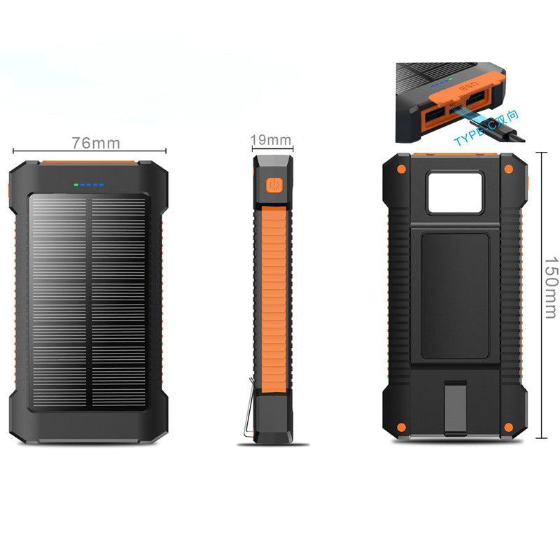 Robust Solar Power Bank with Integrated LED Light Kalsten