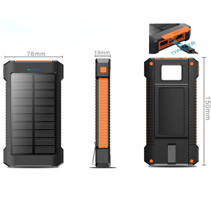 Robust Solar Power Bank with Integrated LED Light Kalsten