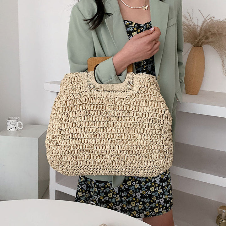 Designer handbag with practical wooden handle Kalsten