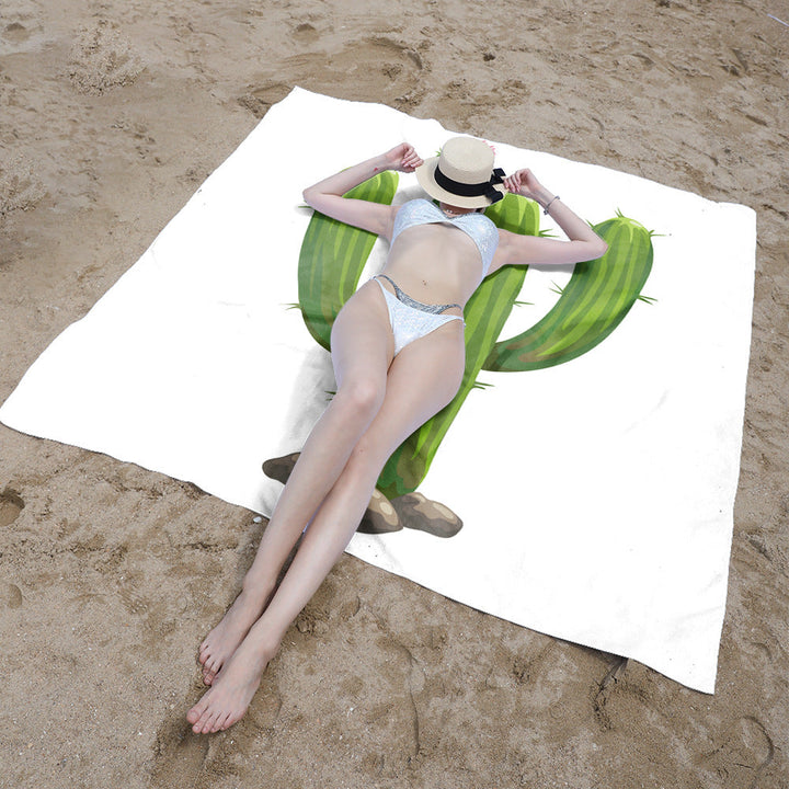 Beach blanket with floral cactus pattern Kalsten