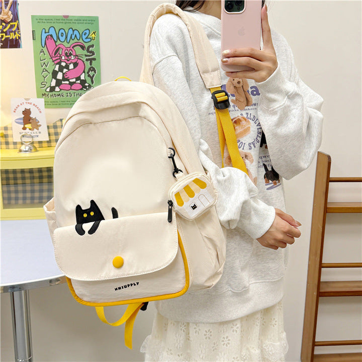 Playful backpack with cat design and versatile compartments Kalsten