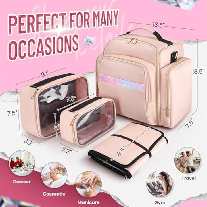 Cosmetic Organizer Backpack with Practical Compartment Design Kalsten