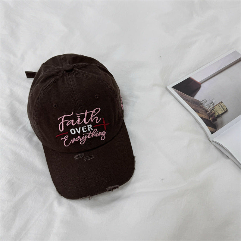 Women's Distressed Embroidered Baseball Cap Kalsten