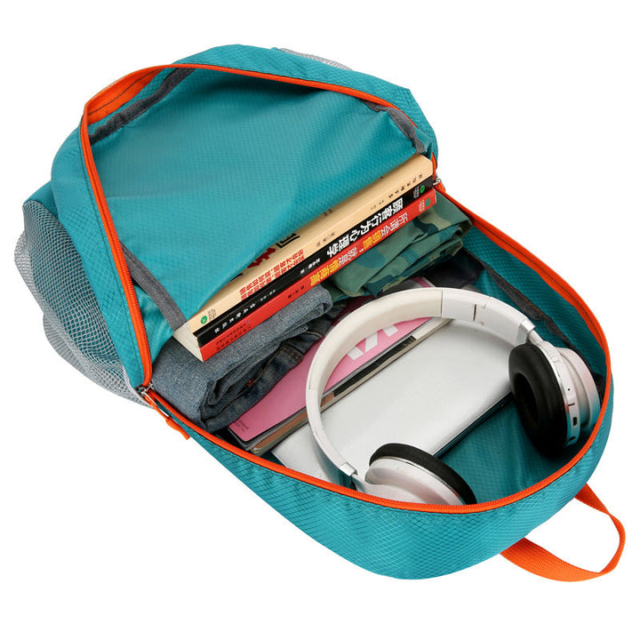 Unisex nan ultra-light foldable day backpack with organizer compartments, water-repellent material, and mesh side pockets Kalsten