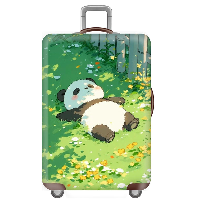 Unisex non-elastic suitcase cover for hard shell trolley with cute panda design, stretch protective cover with handle and wheel openings Kalsten