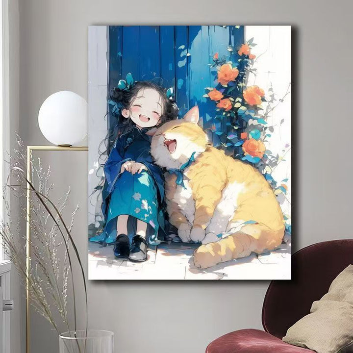 Illustrated Cat-Themed Wall Art Kalsten