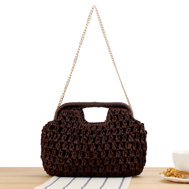 Braided handbag with elegant chain strap Kalsten