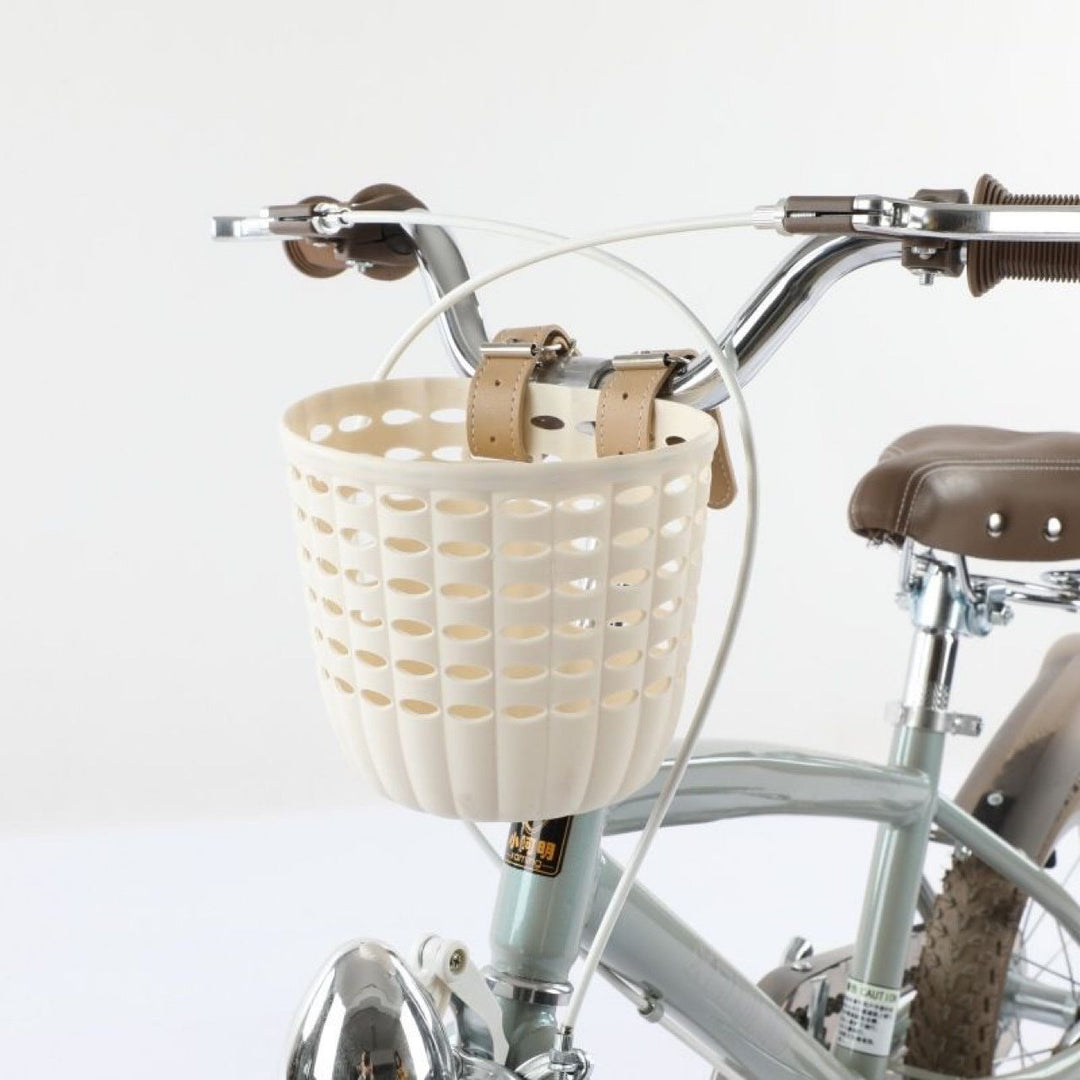 Detachable Front Bicycle Basket with Leather Straps and Ventilated Plastic Design Kalsten