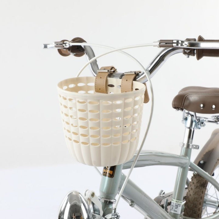 Detachable Front Bicycle Basket with Leather Straps and Ventilated Plastic Design Kalsten