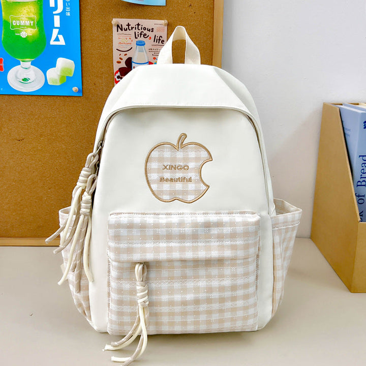 Vintage Style Gingham Patterned Backpack Kalsten