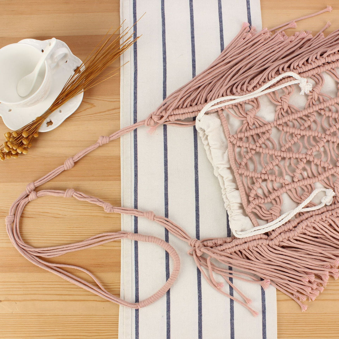 Creative Macrame Shoulder Bag with Fringe Kalsten