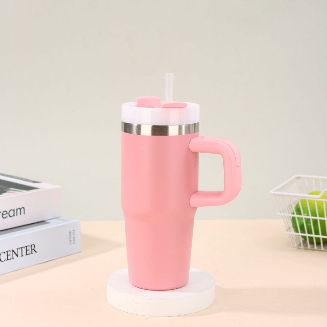 Unisex noble insulated cup with practical straw Kalsten