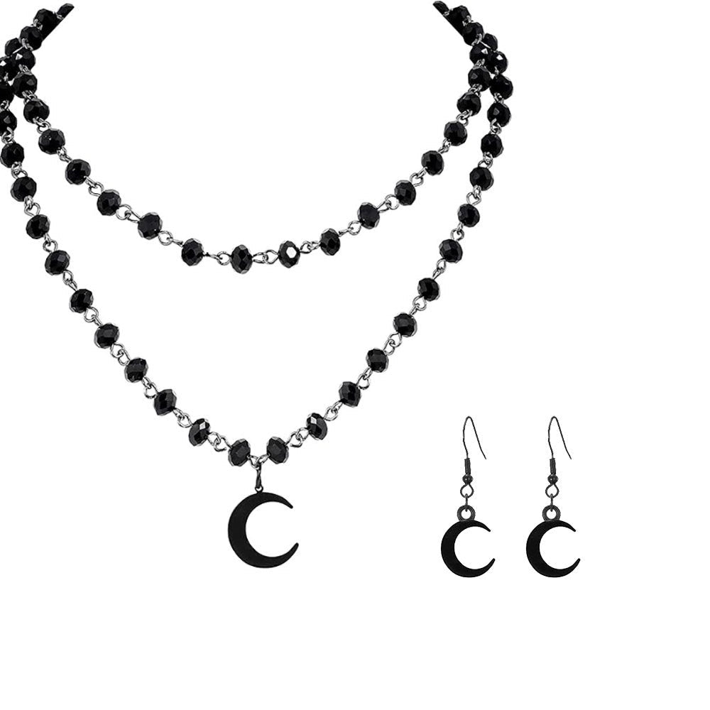 Layered Crystal Moon Jewelry Set Kalsten
