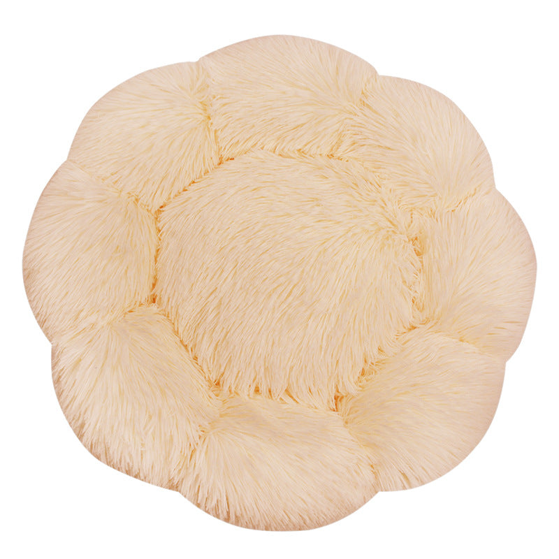 Flower-Shaped Plush Dog Bed