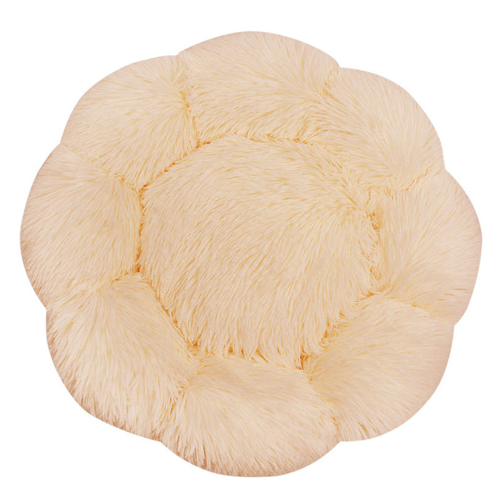 Flower-Shaped Plush Dog Bed