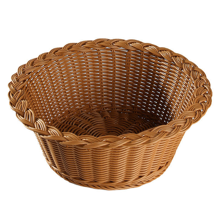 Handcrafted Round Wicker Serving Bowl Kalsten