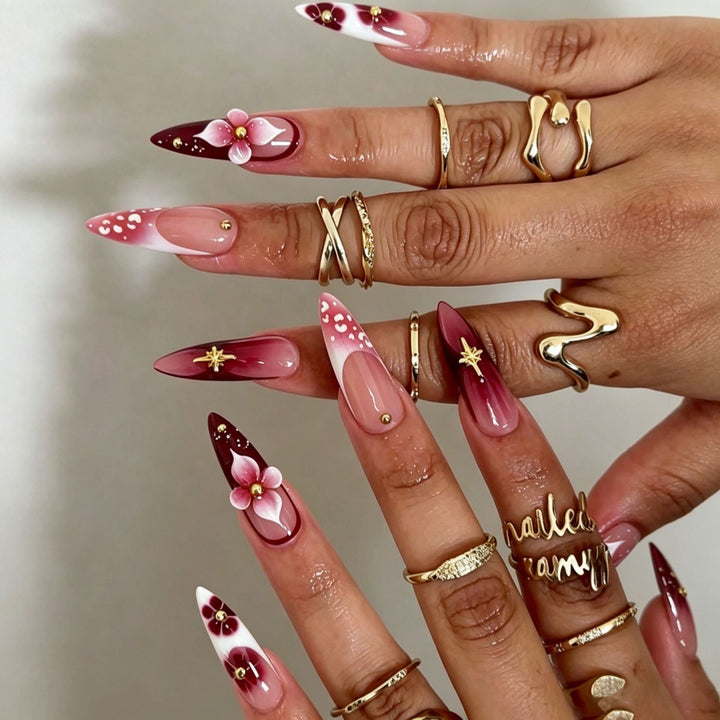 Elegant Press-On Nail Tips with Decorative Bow Kalsten