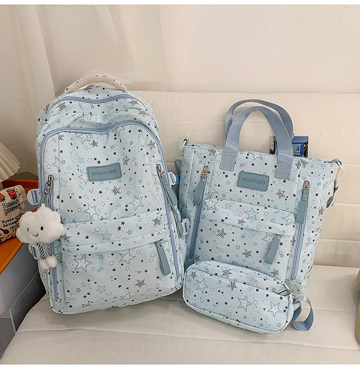 Star-Printed Multipurpose School Backpack and Tote Set Kalsten