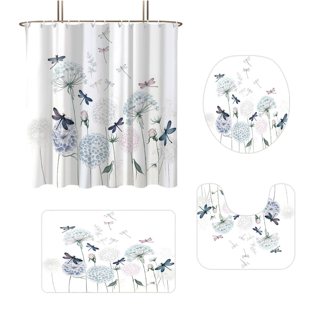 Artistic Dragonfly-Themed Four-Piece Digital Bathroom Set Kalsten