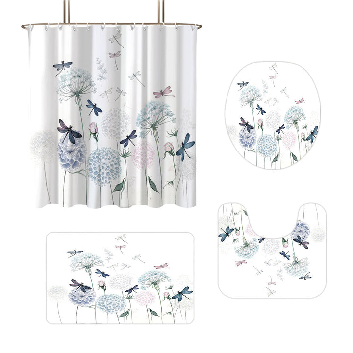 Artistic Dragonfly-Themed Four-Piece Digital Bathroom Set Kalsten