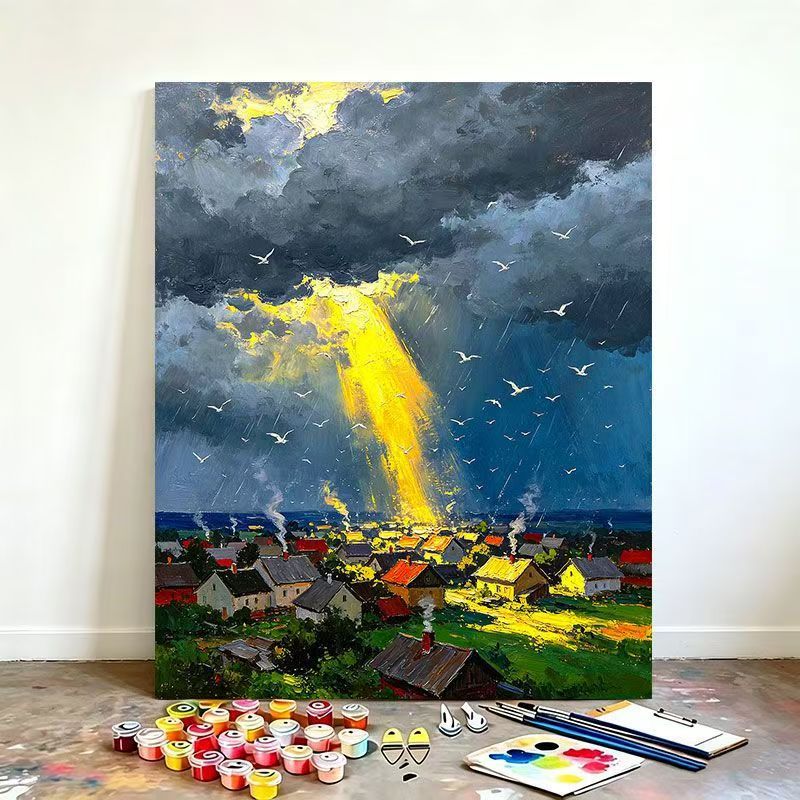 Scenic Rainbow Landscape Paint by Numbers Kit Kalsten