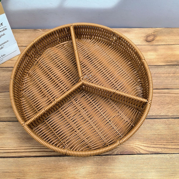 Ladies beef braided serving basket with three compartments Kalsten