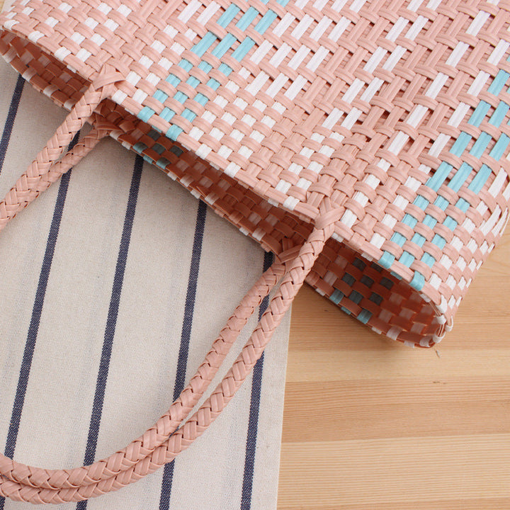 Braided Tote Bag with Colorful Design Kalsten