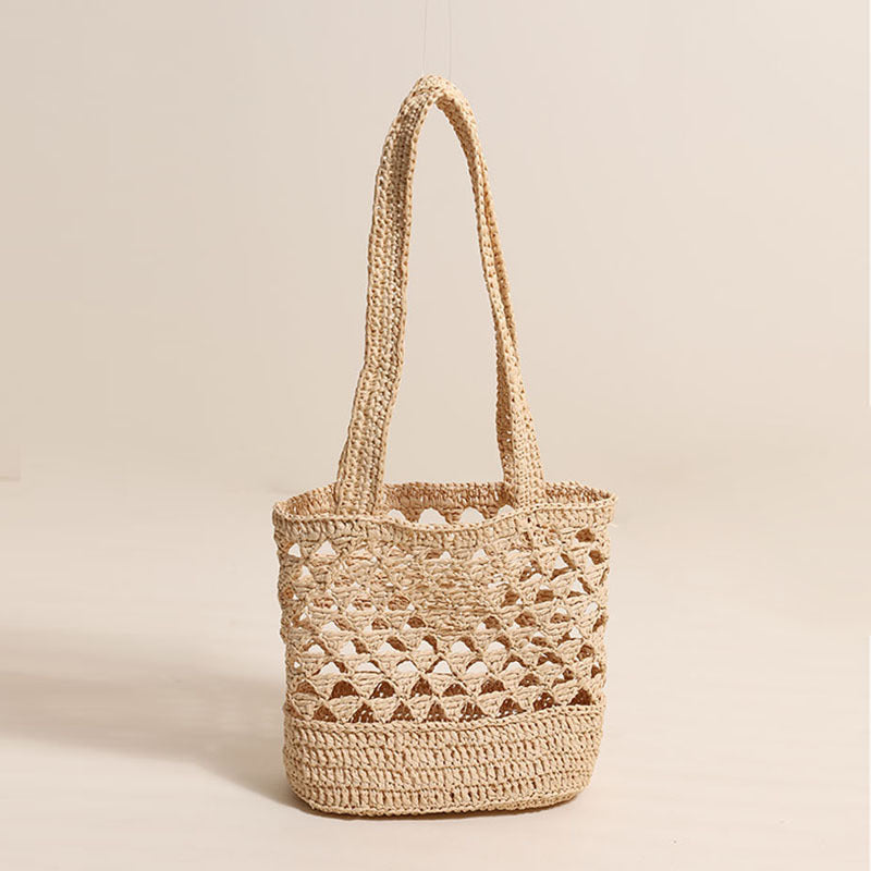 Handcrafted net straw bag with elegant straps Kalsten