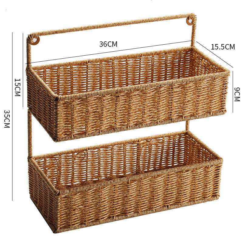 Two-Tiered Handwoven Storage Basket Kalsten