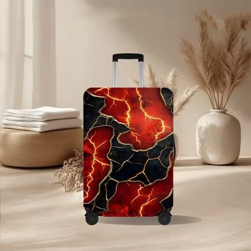 Unisex nan elastic suitcase cover with volcanic lava marble design, stretch protective cover for trolley Kalsten