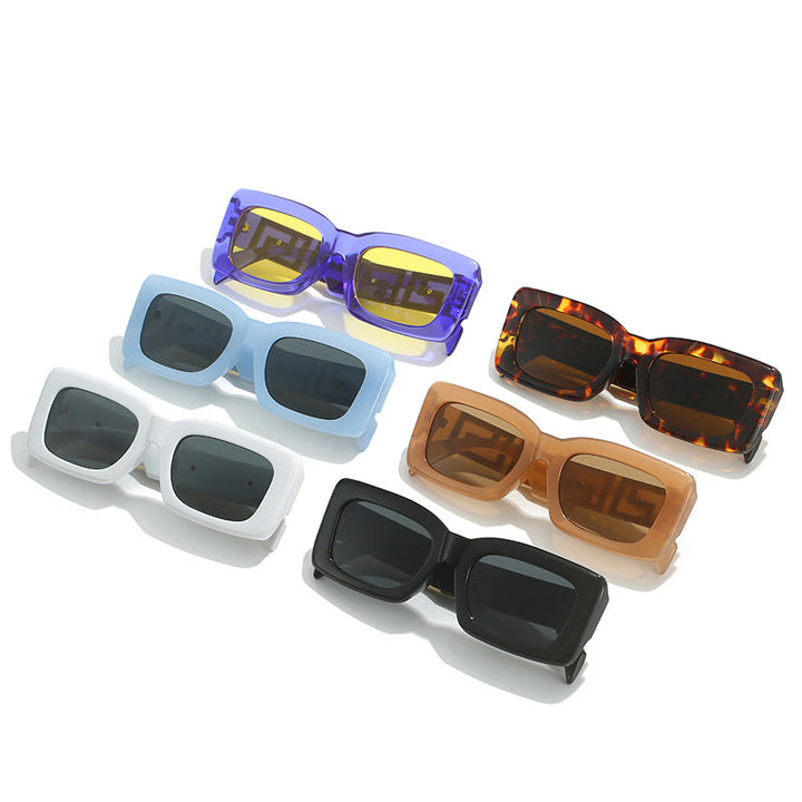 Women elegant square sunglasses with luxurious gold accent Kalsten