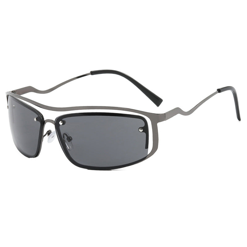 Women’s futuristic sunglasses with an elegant metal frame and high-transparent lenses Kalsten