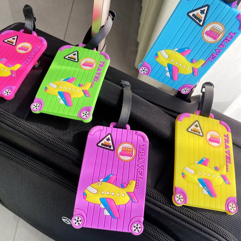 Cartoon Airplane-Themed Luggage Tag Kalsten