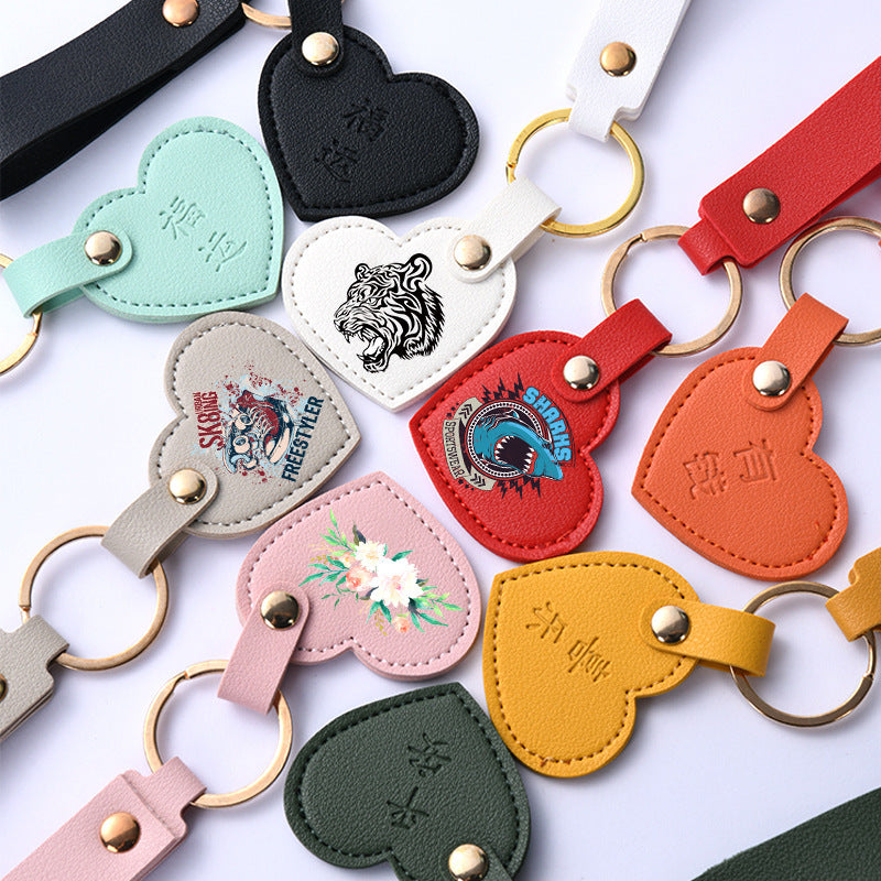 Women Keychain Kalsten  Heart Shape Made of High-Quality Artificial Leather