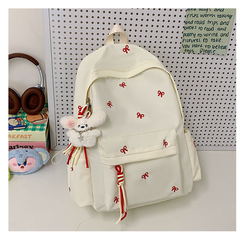 Charming Embroidered School Backpack